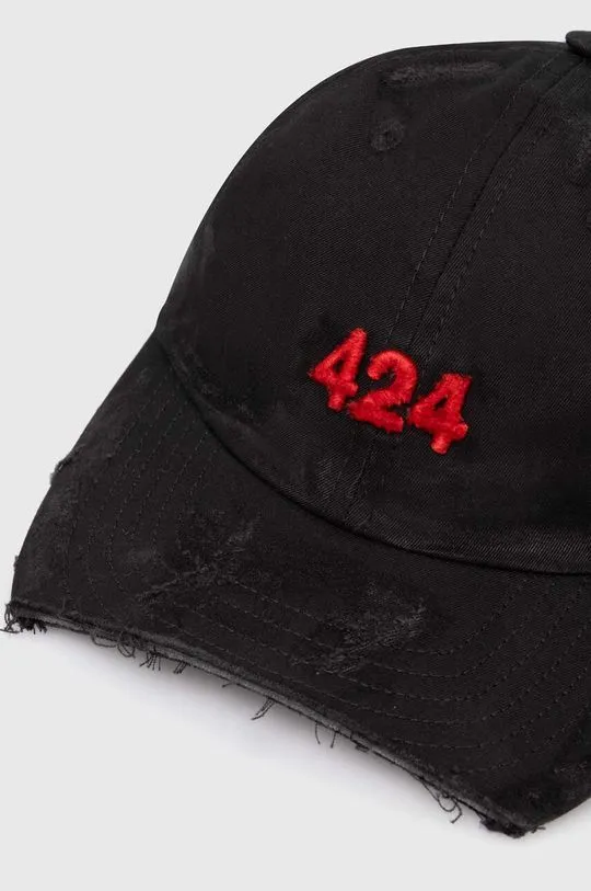 424 cotton baseball cap Distressed Baseball Hat black color FF4SMY01BP-TE002.999