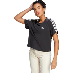 adidas Women's Essentials 3-Stripes Single Jersey Crop Top