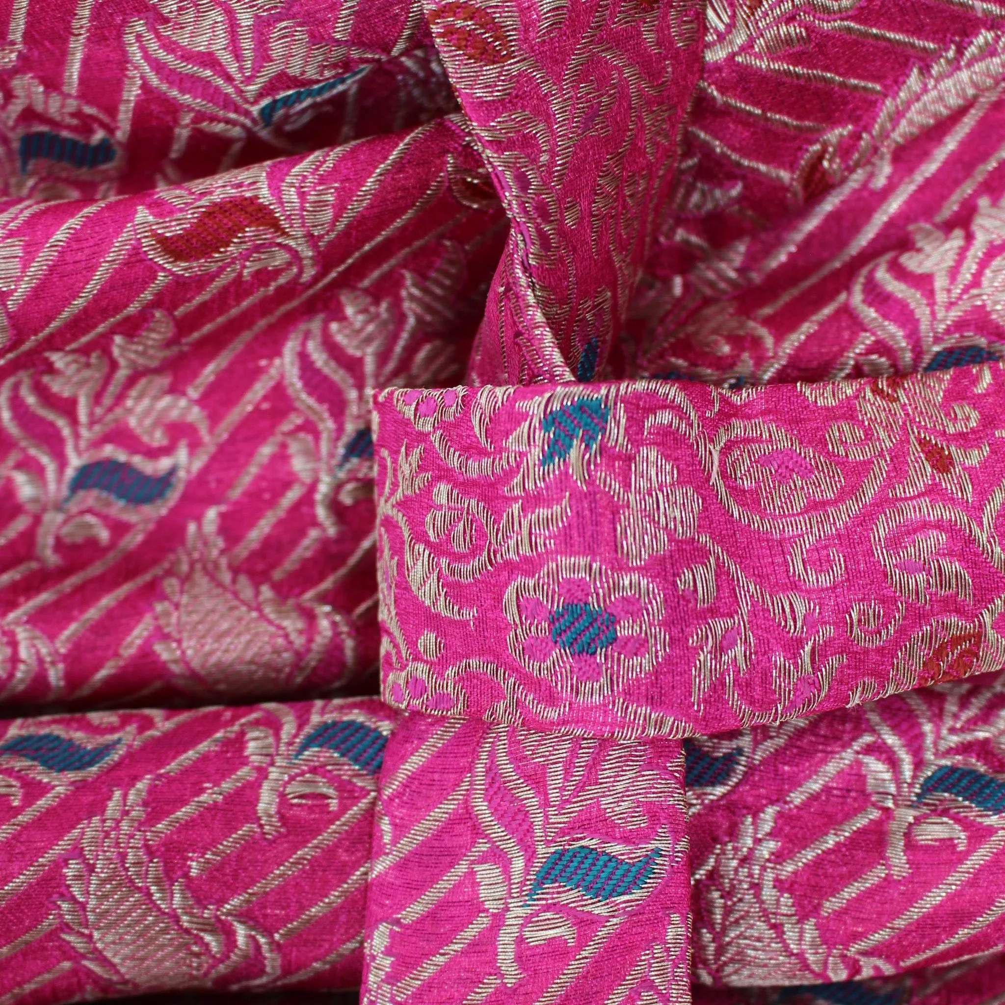 Ausus - Vintage Silk Sari Sapphire Pink Midaxi Dress