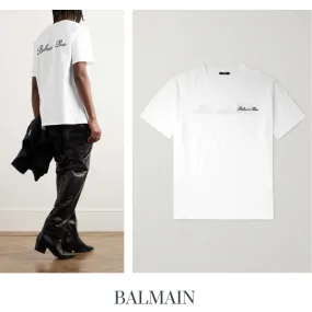 BALMAIN  |Cotton Short Sleeves Logo Luxury T-Shirts