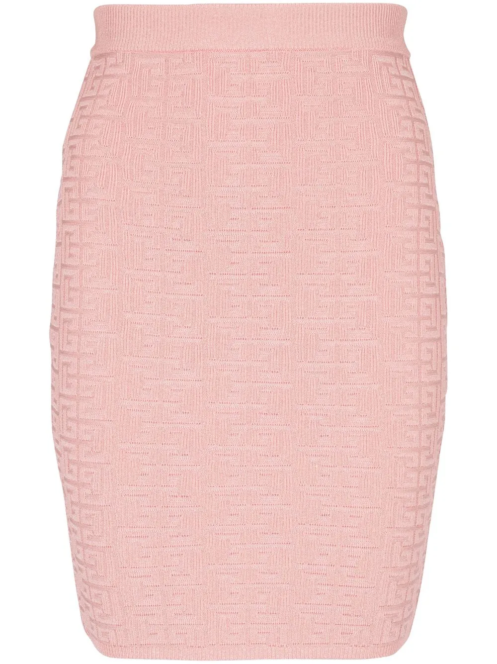 BALMAIN Glittering Pink Monogram Mini Skirt