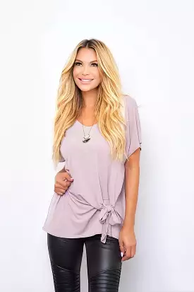 Baz Apparel Women's V-neck Side Tie Top