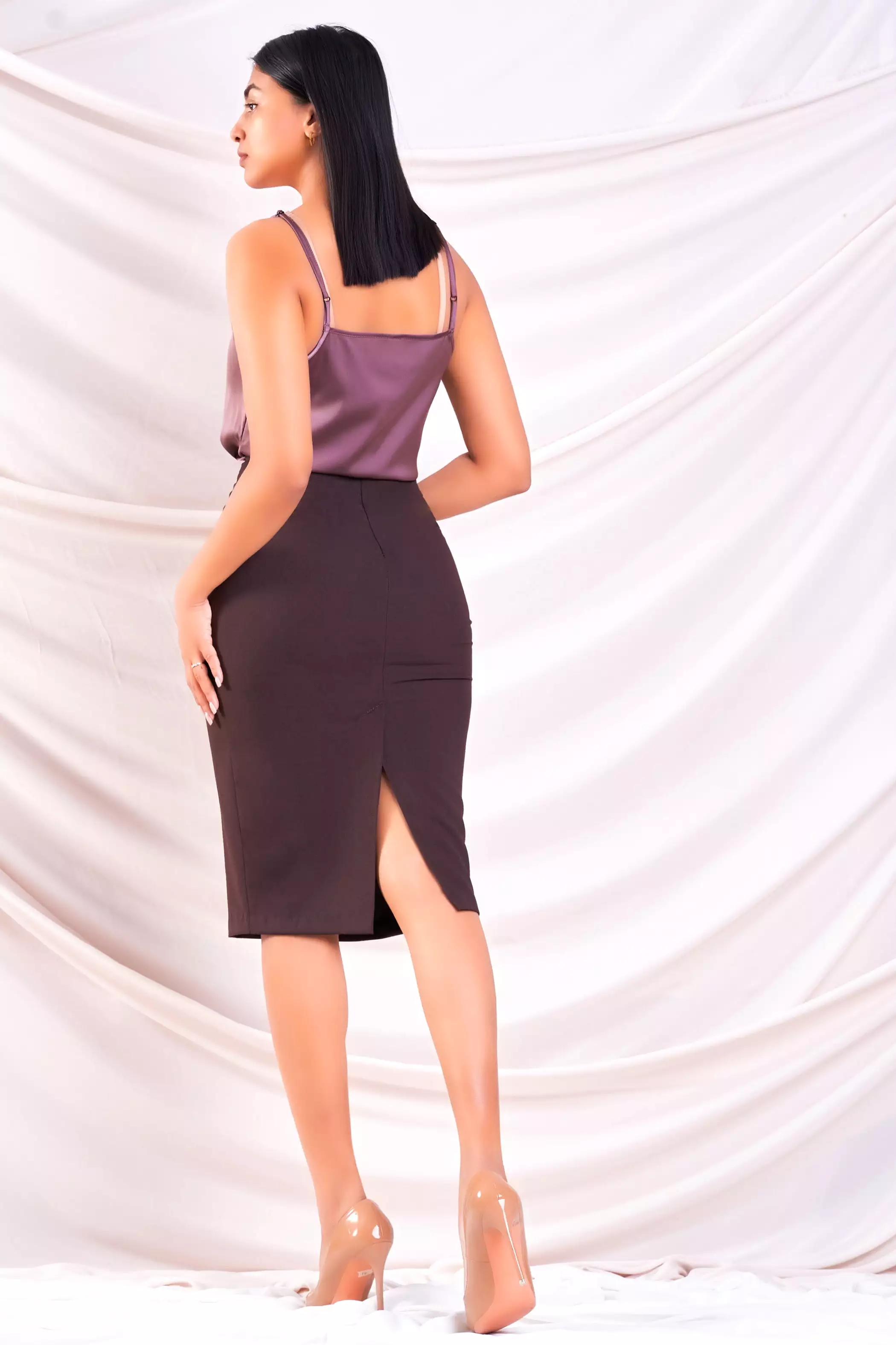 Below Knee Pencil Skirt