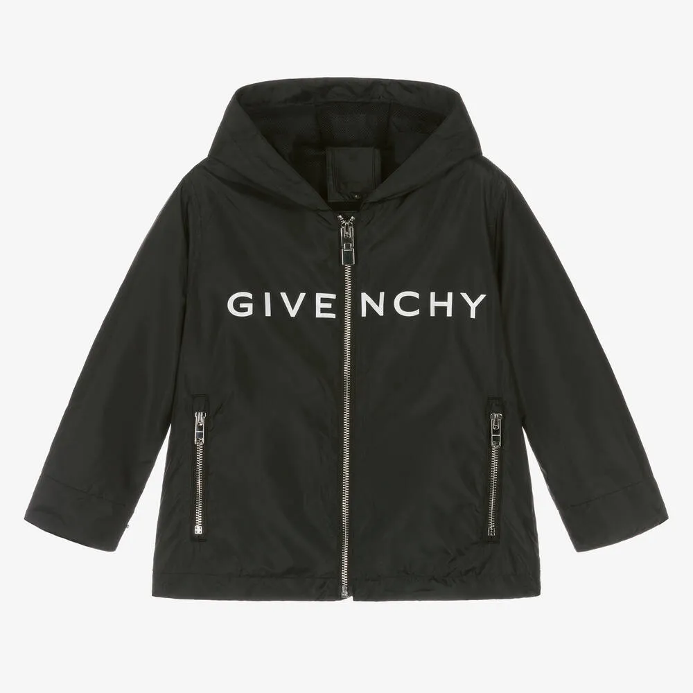 Boys Black Logo Windbreaker Jacket