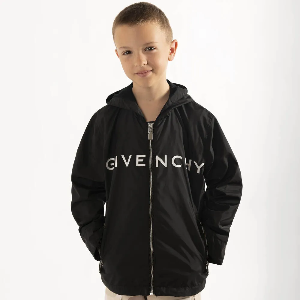 Boys Black Logo Windbreaker Jacket