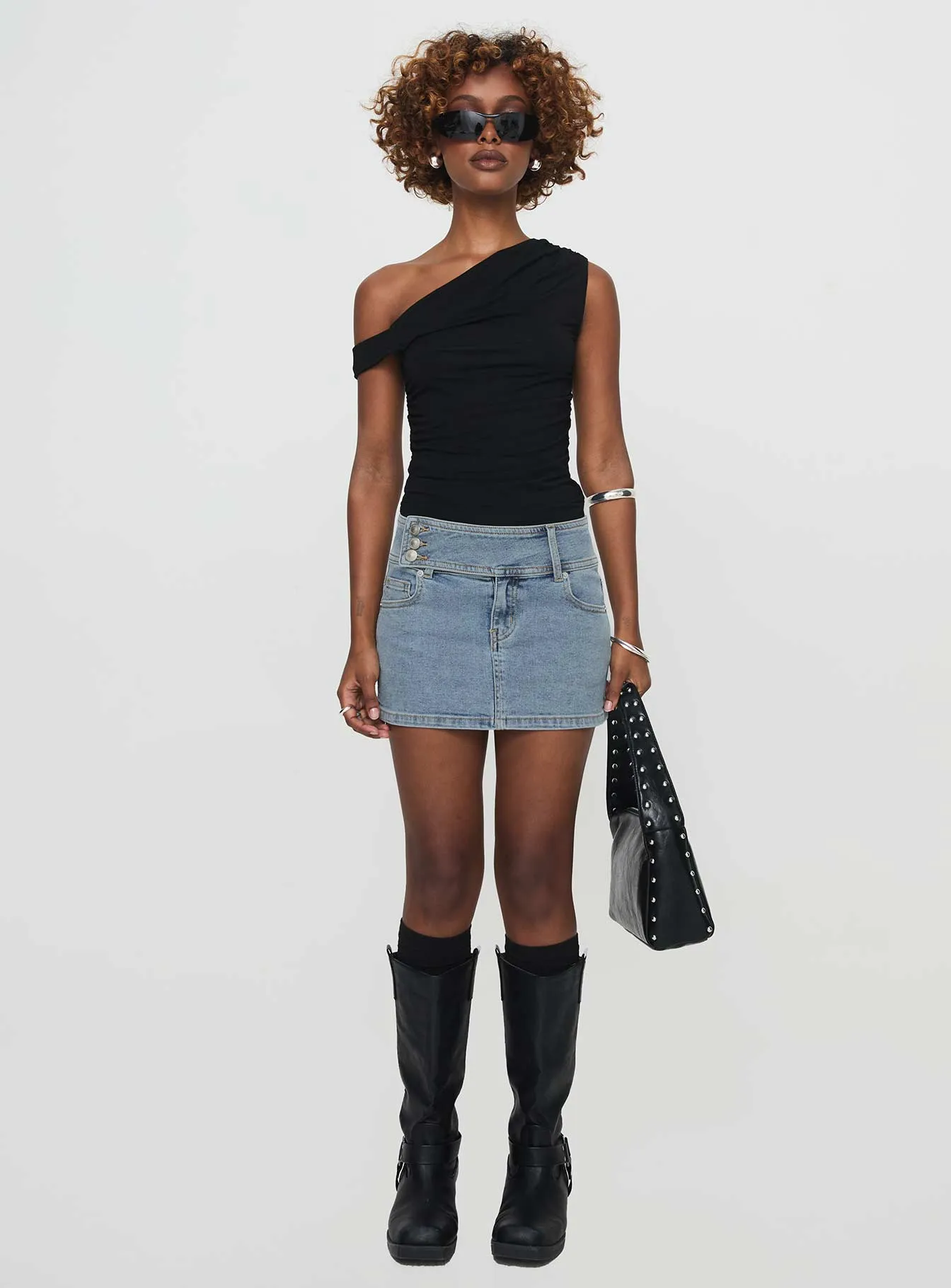 Brinkman Mini Skirt Light Wash Denim