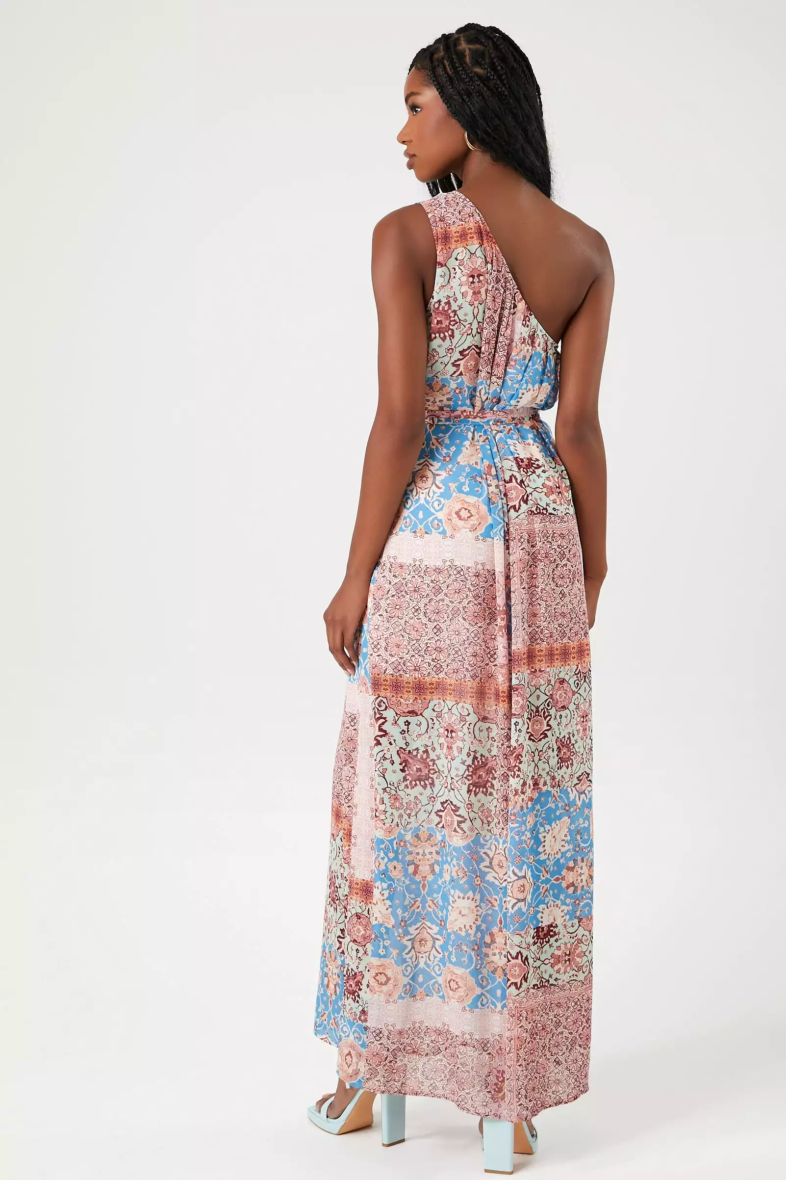 Chiffon Ornate One-Shoulder Maxi Dress