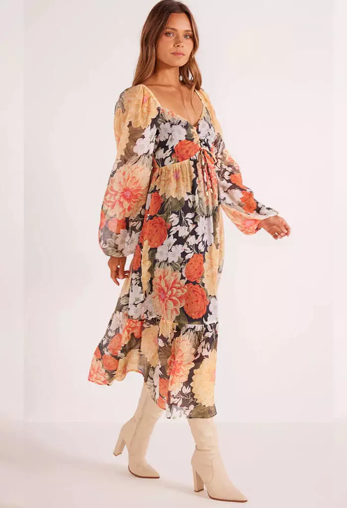 Clementine Midi Dress-Vintage Floral