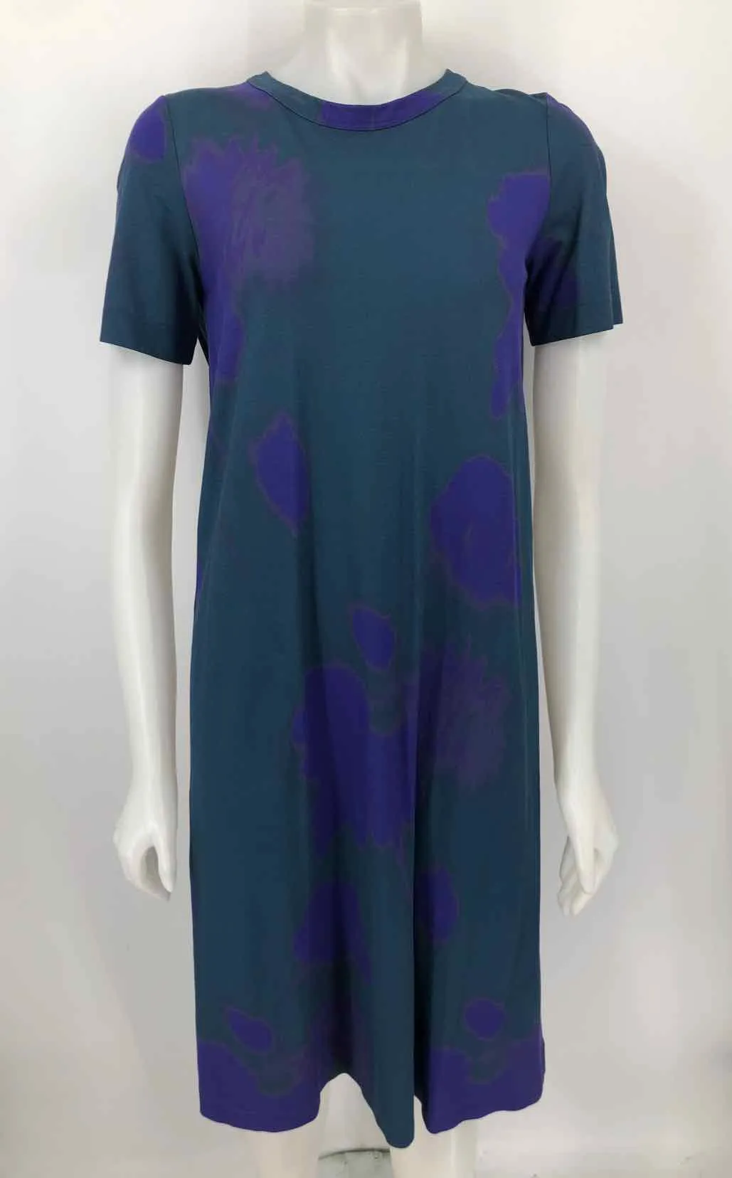 COS Navy Purple Print Short Sleeves Size SMALL (S) Dress