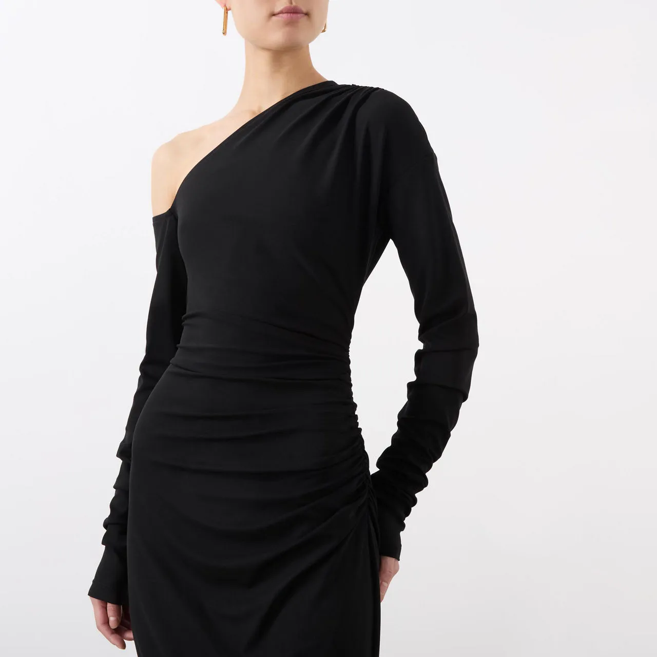 DOLCE & GABBANA Draped Off-The Shoulder Dress - Black