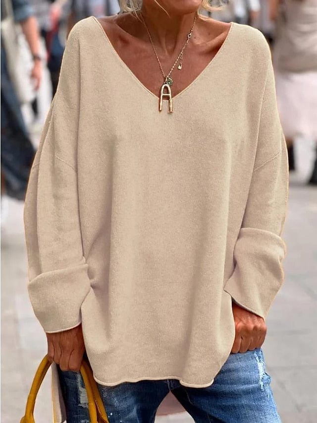 Elevate Your Style with Women's V-Neck Oversized Sweatshirt