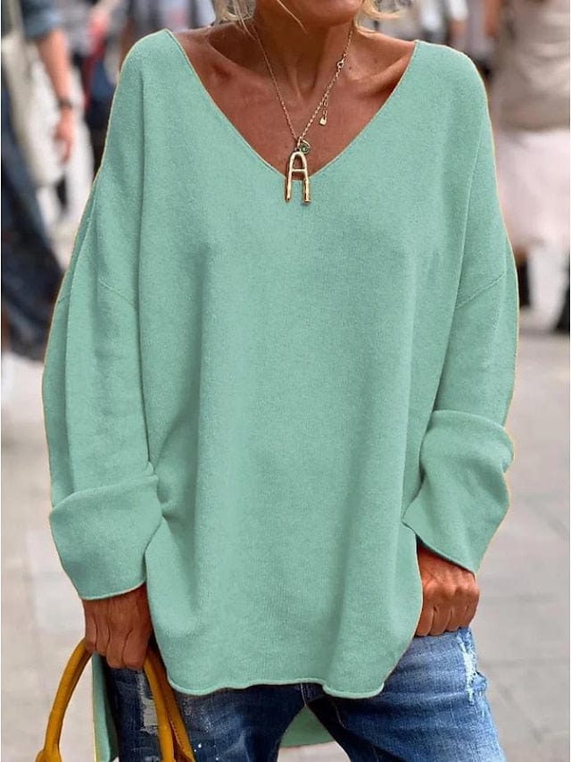 Elevate Your Style with Women's V-Neck Oversized Sweatshirt