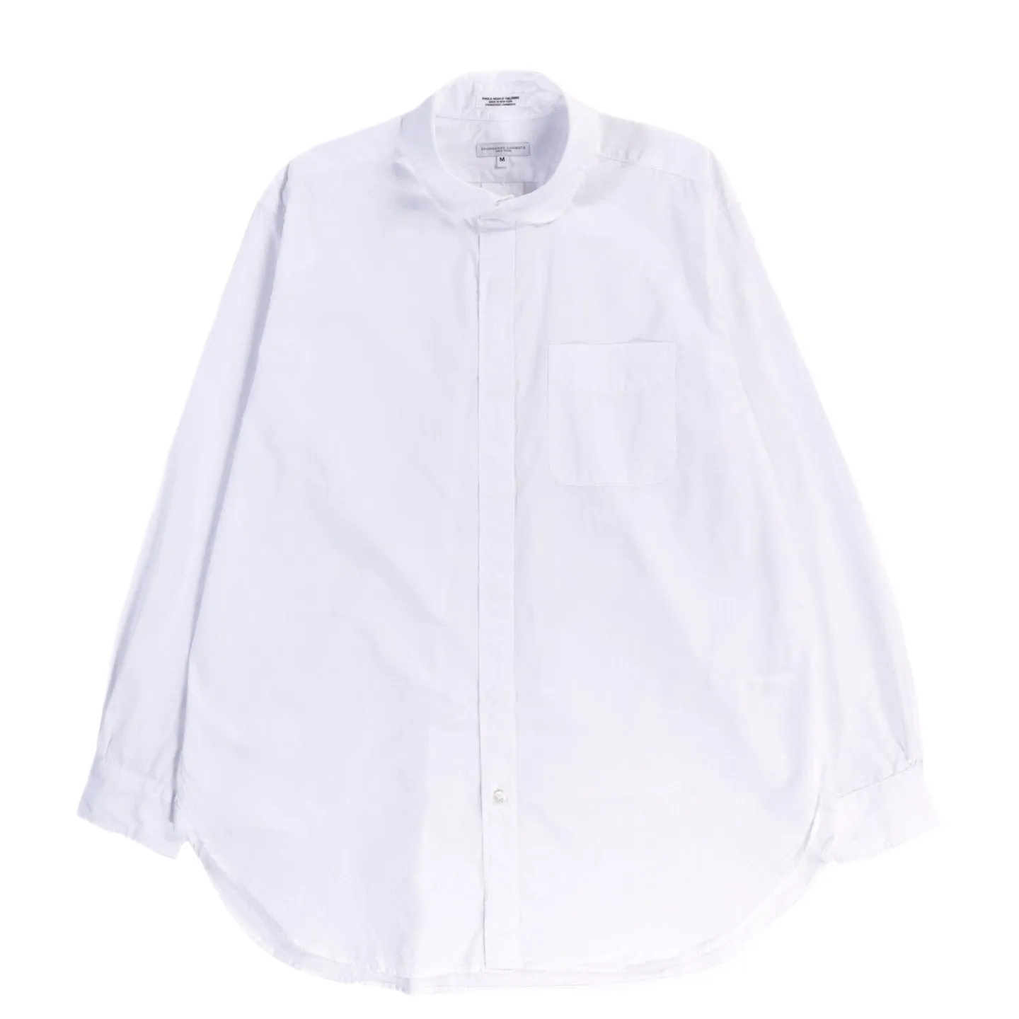 ENGINEERED GARMENTS ROUNDED COLLAR SHIRT WHITE BROADCLOTH