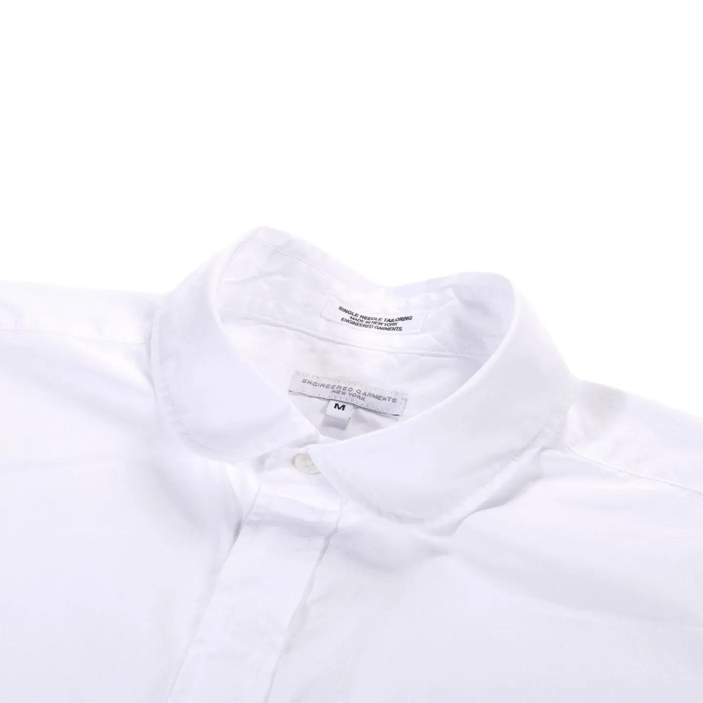 ENGINEERED GARMENTS ROUNDED COLLAR SHIRT WHITE BROADCLOTH