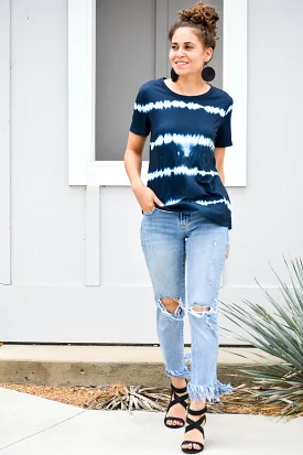 Everything's Alright Navy Tie Dye Tee