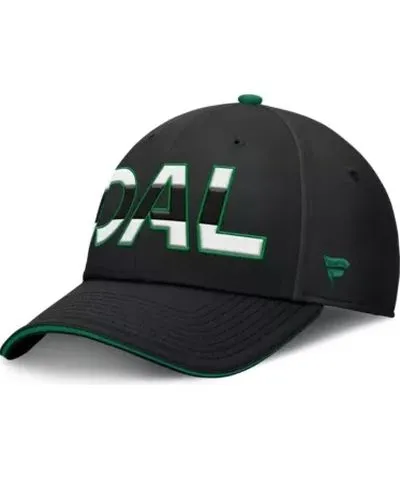 Fanatics Men's NHL Fanatics Black/Green Dallas Stars Authentic Pro Rink Team Code Flex Hat