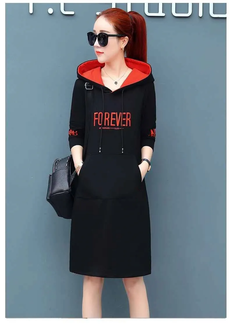 Fleece Thickened Autumn Winter 2022 New long-Sleeved Women's Dress.