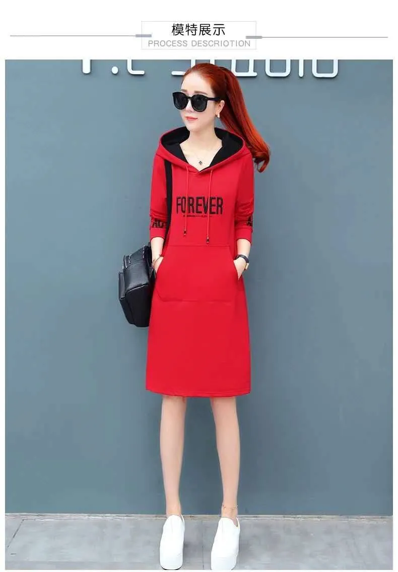 Fleece Thickened Autumn Winter 2022 New long-Sleeved Women's Dress.