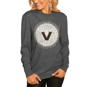 Gameday Couture  Vanderbilt Commodores Women's Charcoal Circle Graphic Fitted Long Sleeve T-Shirt