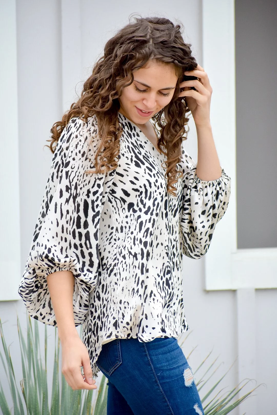 Got Me On The Edge Printed Blouse