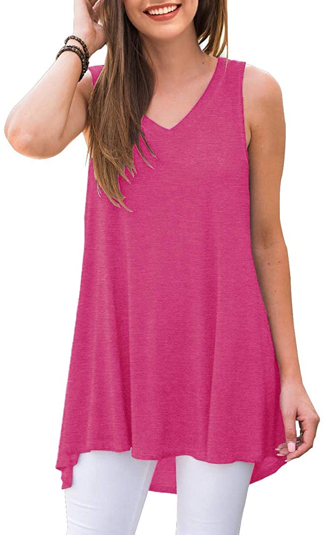 Haute Edition Women's V-Neck Tunic Length Long Tank