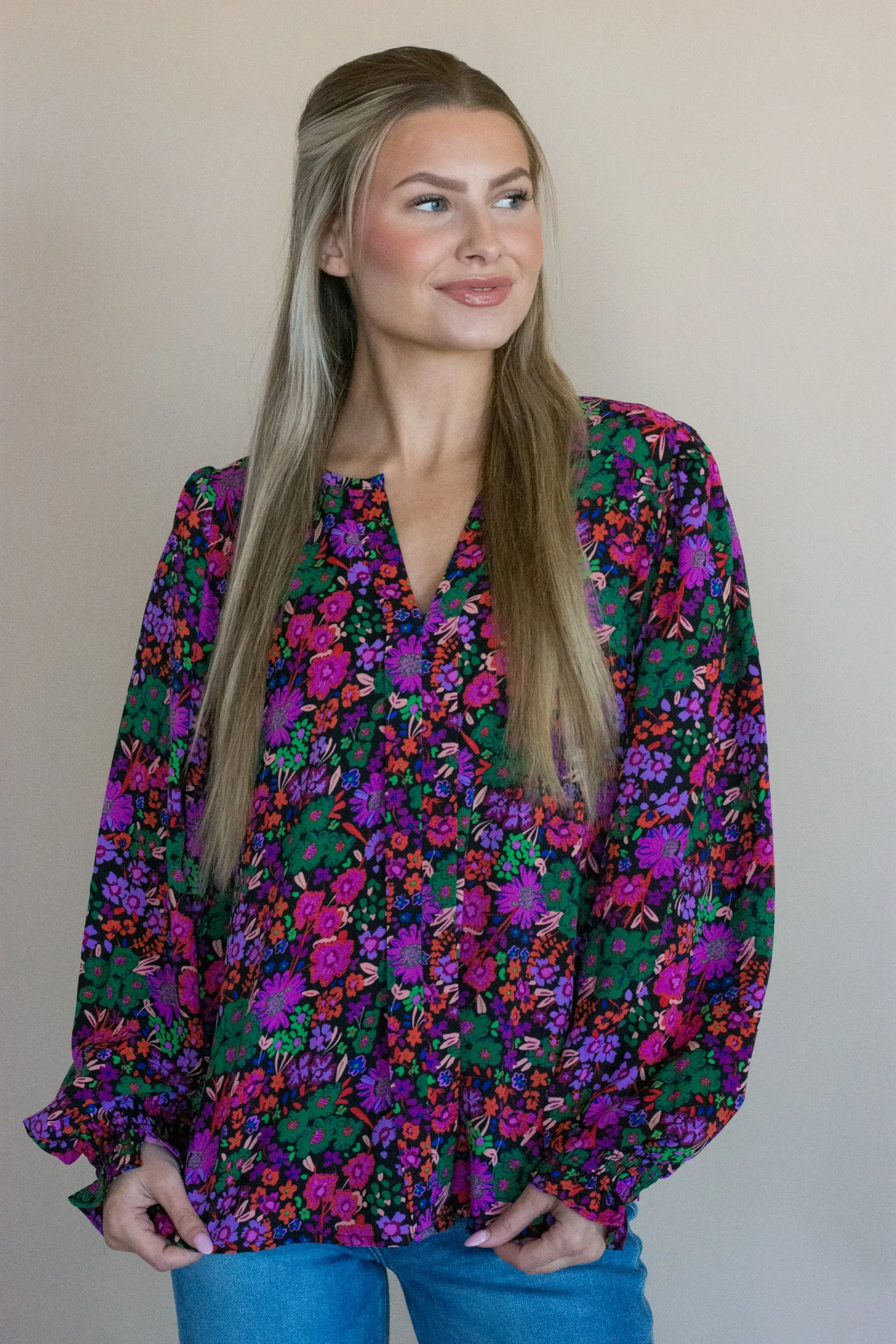 Heart on the Line Printed Blouse