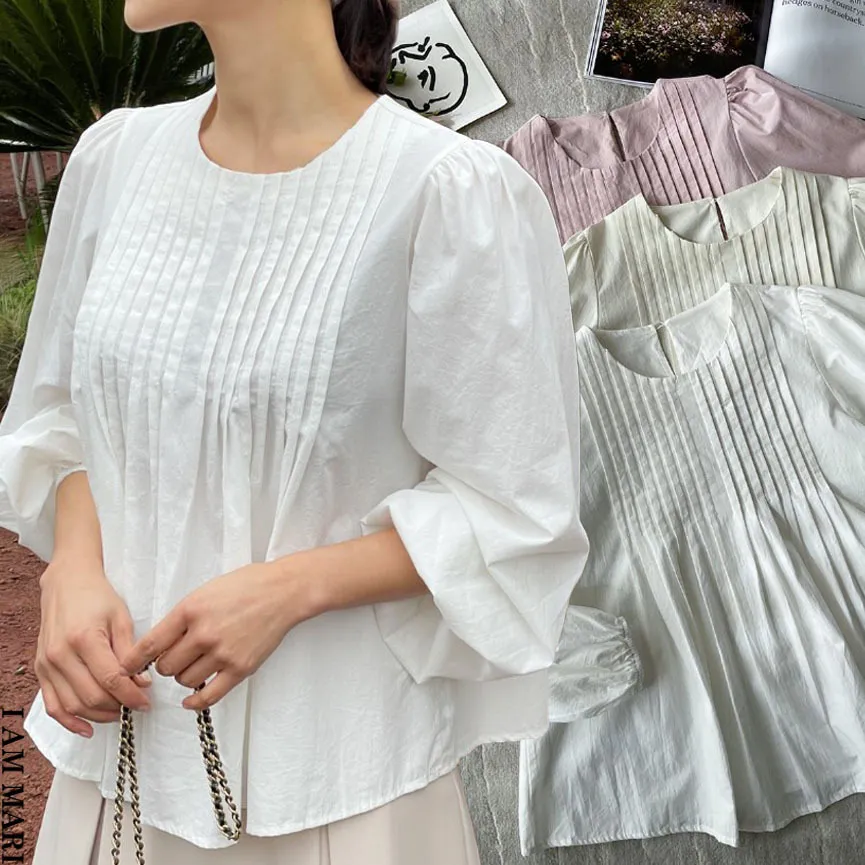 I AM MARI  |Puff Sleeves Shirts & Blouses