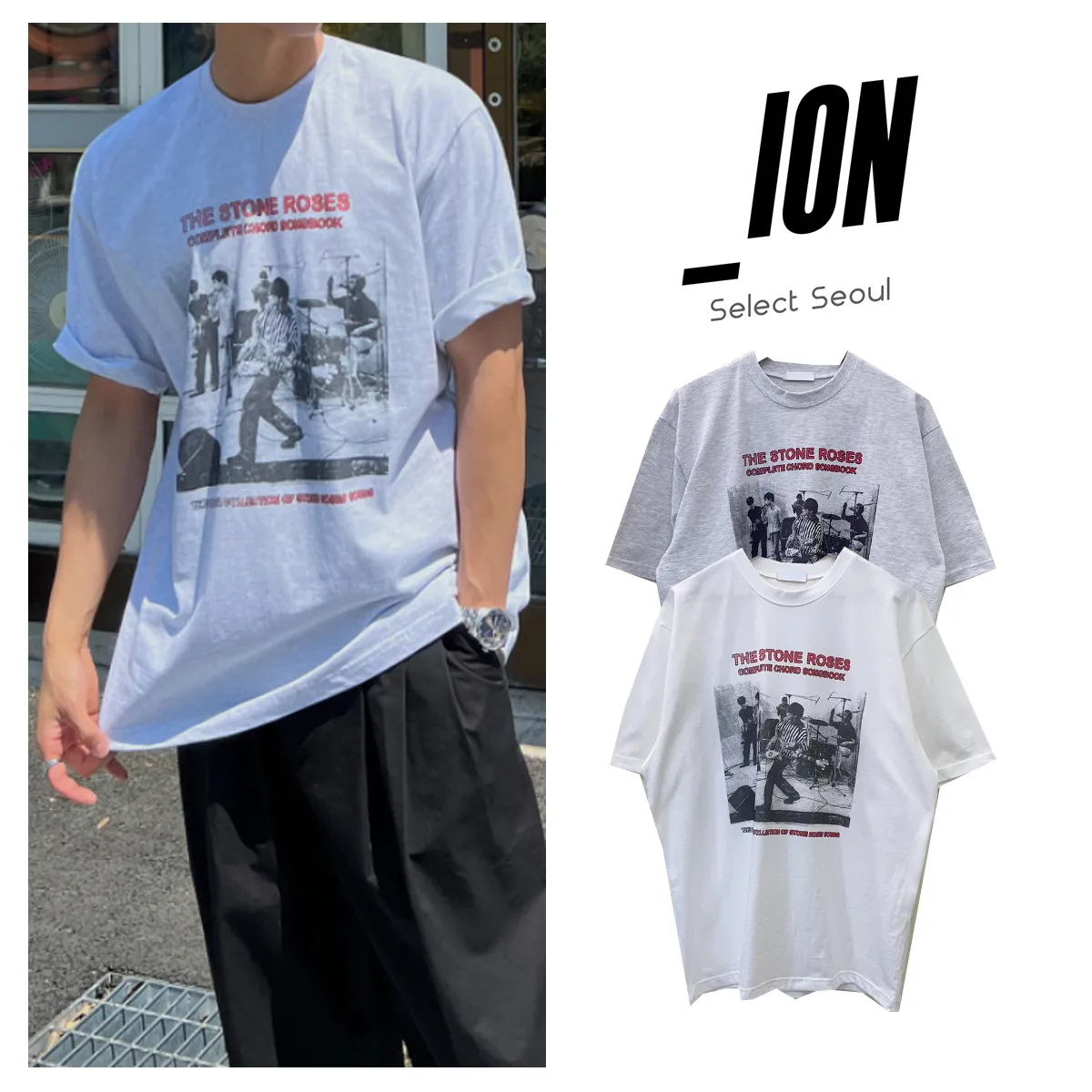 IONSEOUL  |Unisex Street Style Plain Short Sleeves Logo T-Shirts