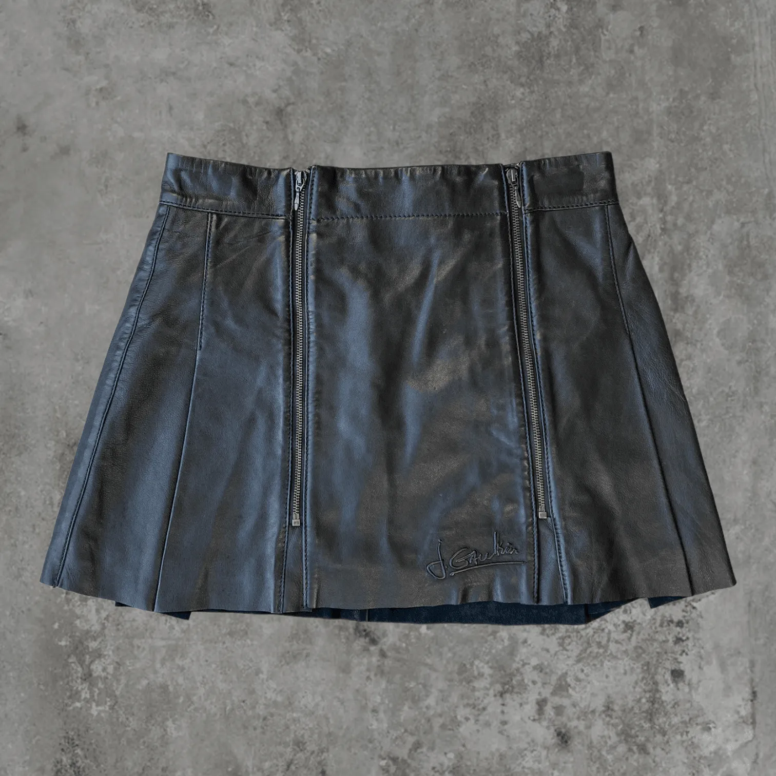 JUNIOR GAULTIER LEATHER MINI SKIRT - XS