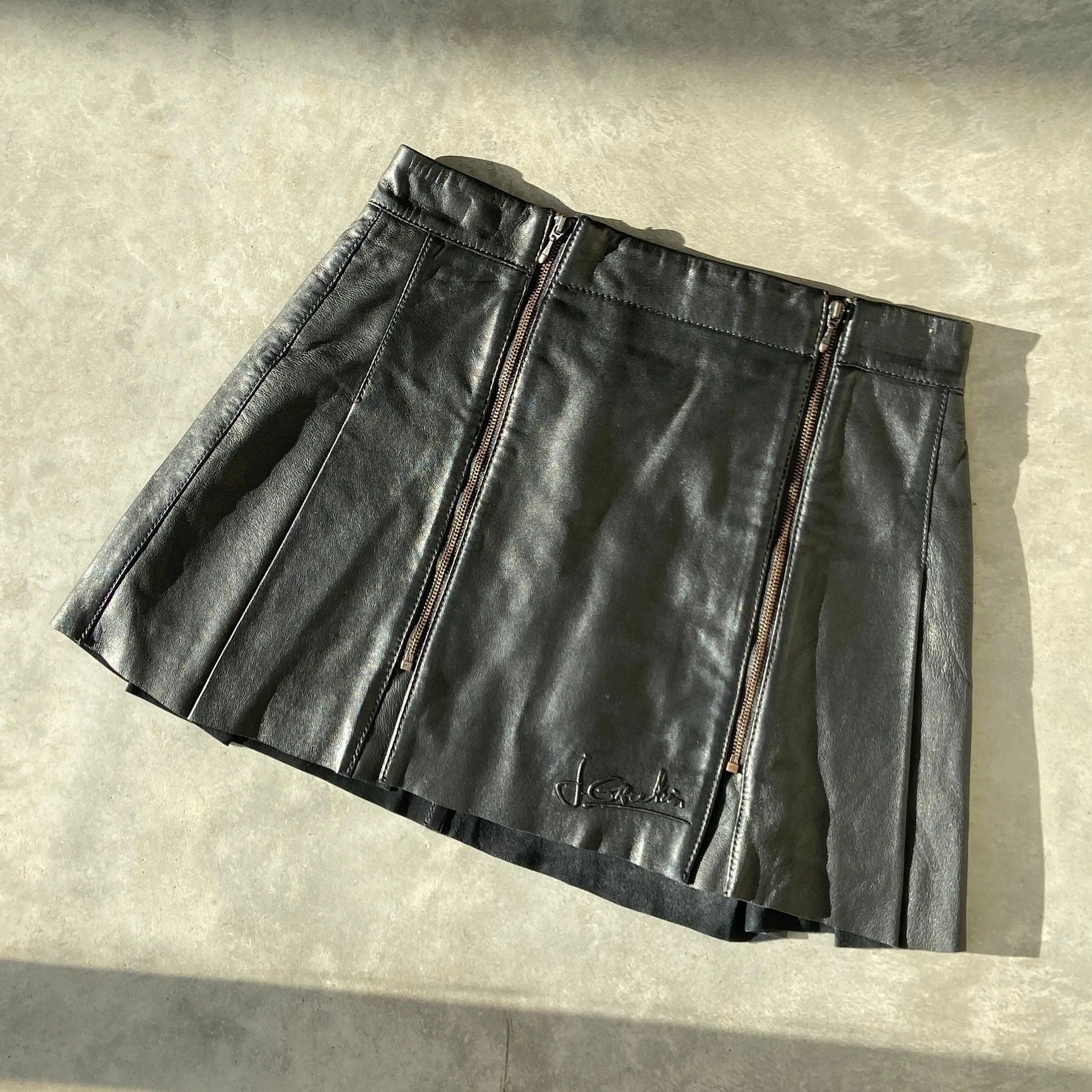 JUNIOR GAULTIER LEATHER MINI SKIRT - XS