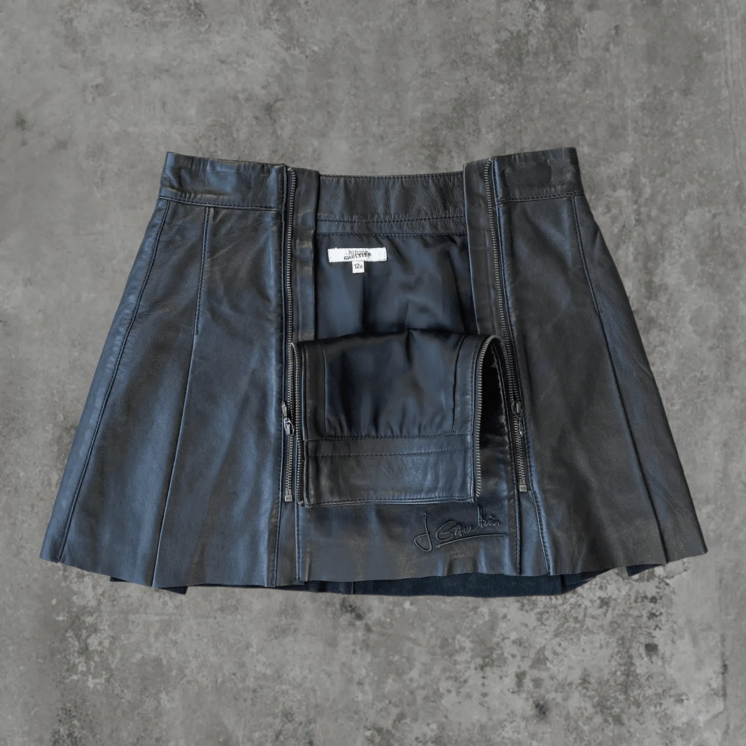 JUNIOR GAULTIER LEATHER MINI SKIRT - XS