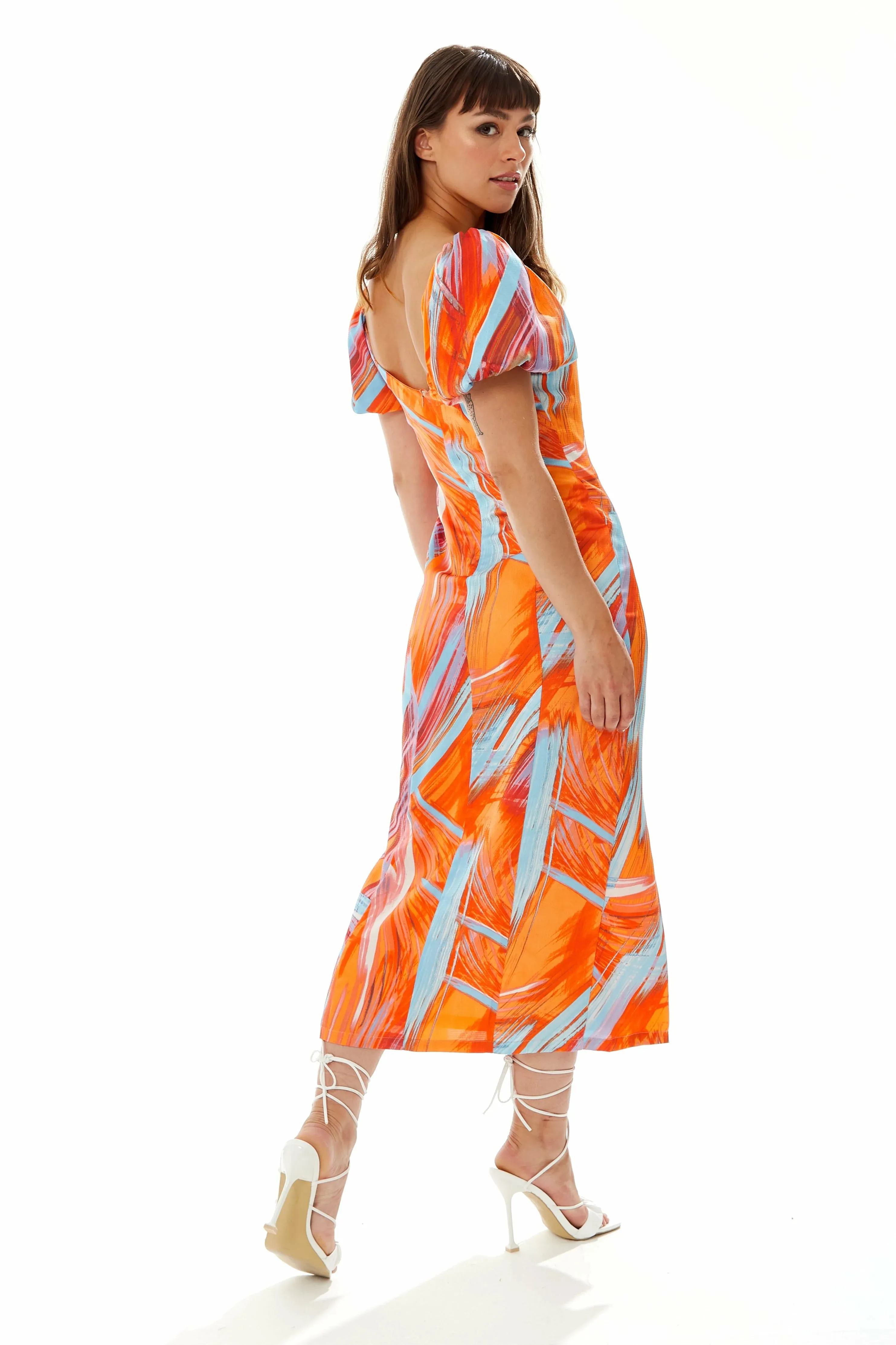 Liquorish Abstract Print Midi Dress