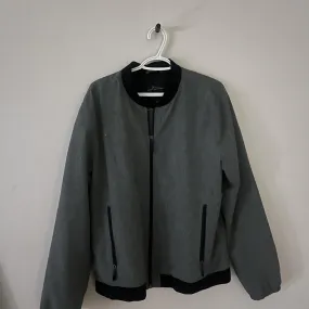 Men's Grey and Black Coat