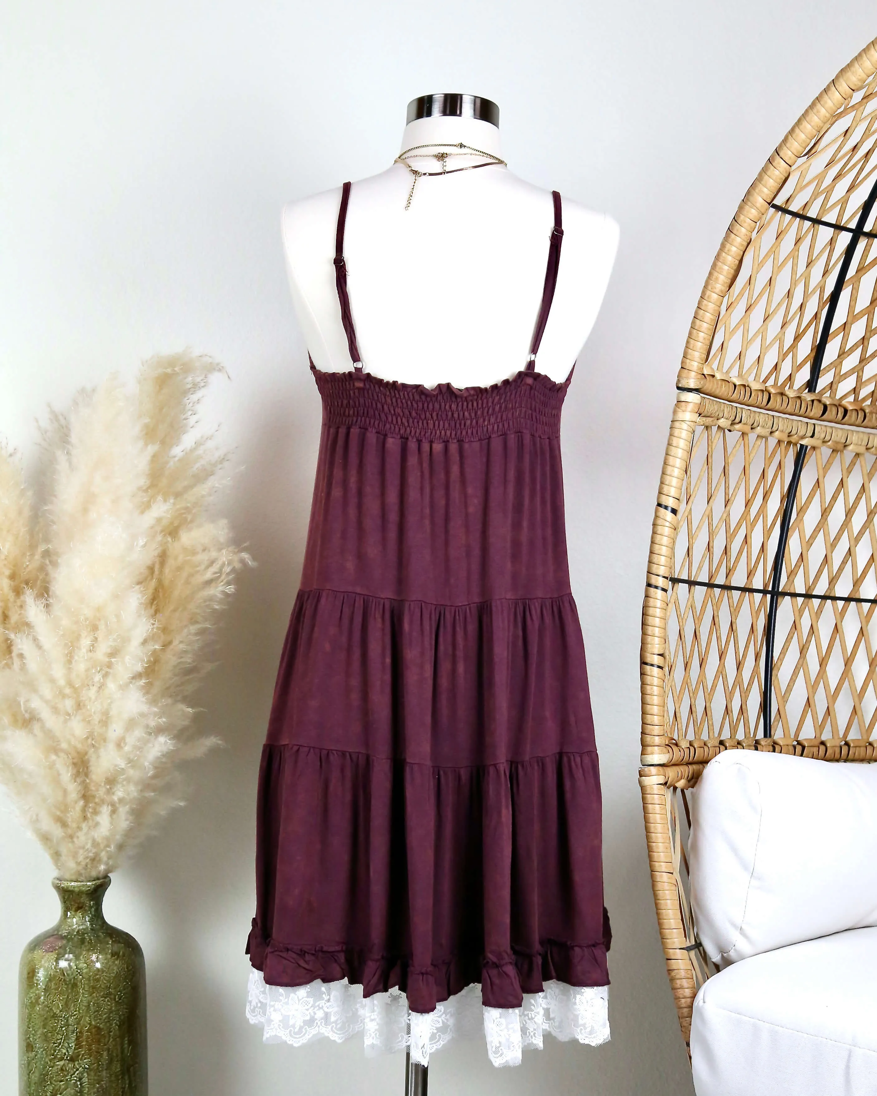 Mimosas on the Beach Dress in Vintage Burgundy