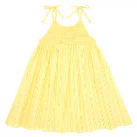 Minnow - Pineapple Stripe Smocked Dress With Shoulder Ties