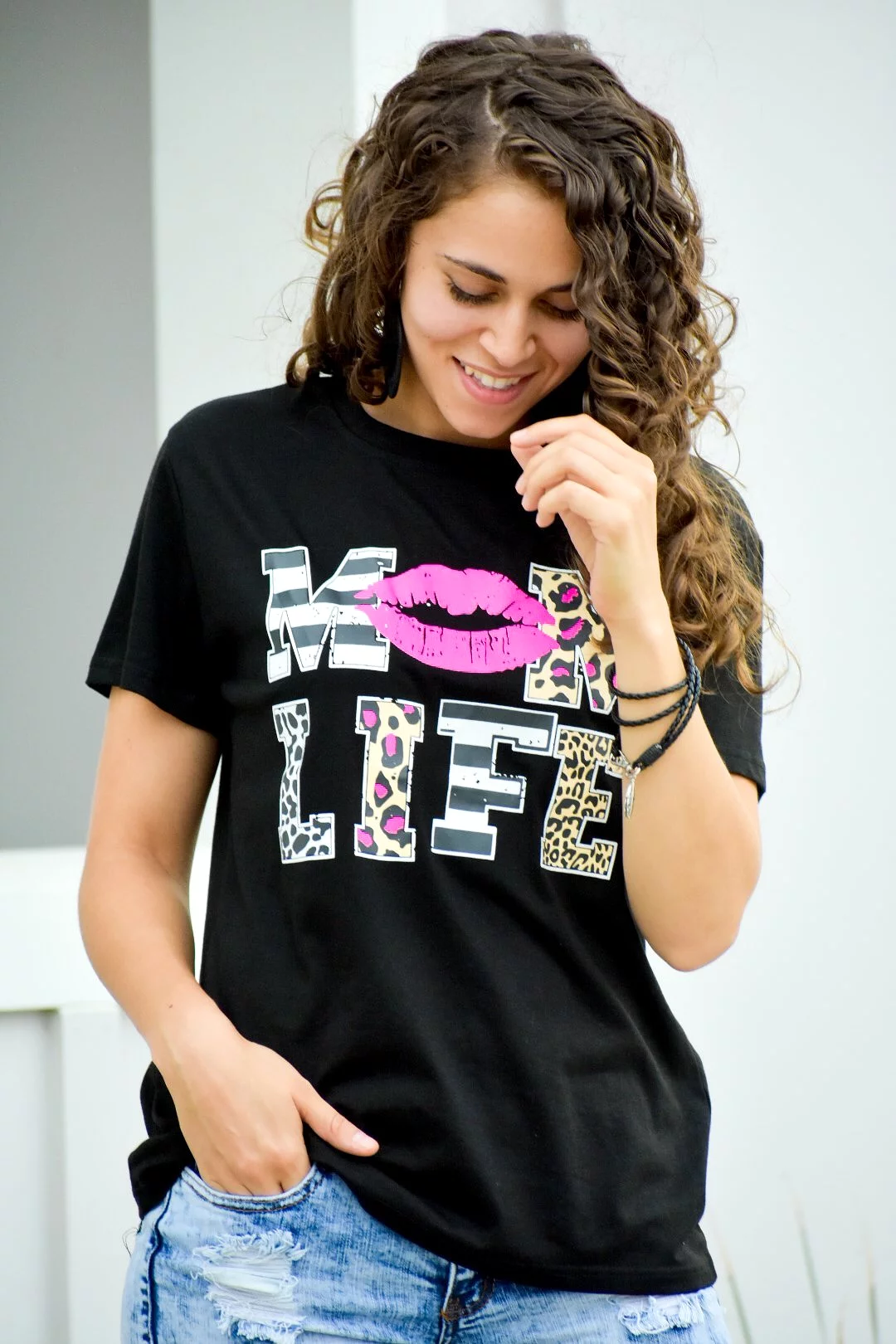 Mom Life Black Graphic Tee