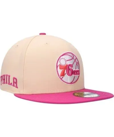 New Era Men's NBA Orange/Pink Philadelphia 76ers Passion Mango 59FIFTY Fitted Hat