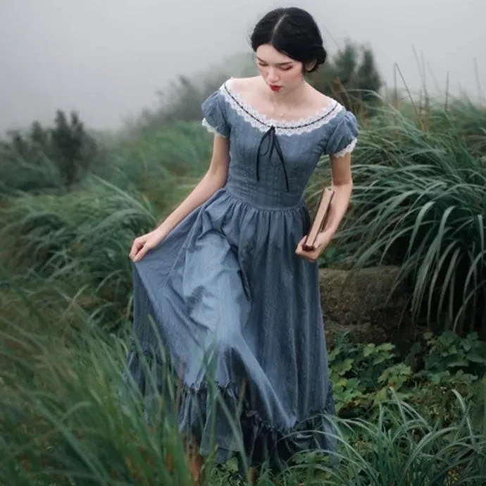 Nightfall Poem Vintage-style Romantic Academia Dress