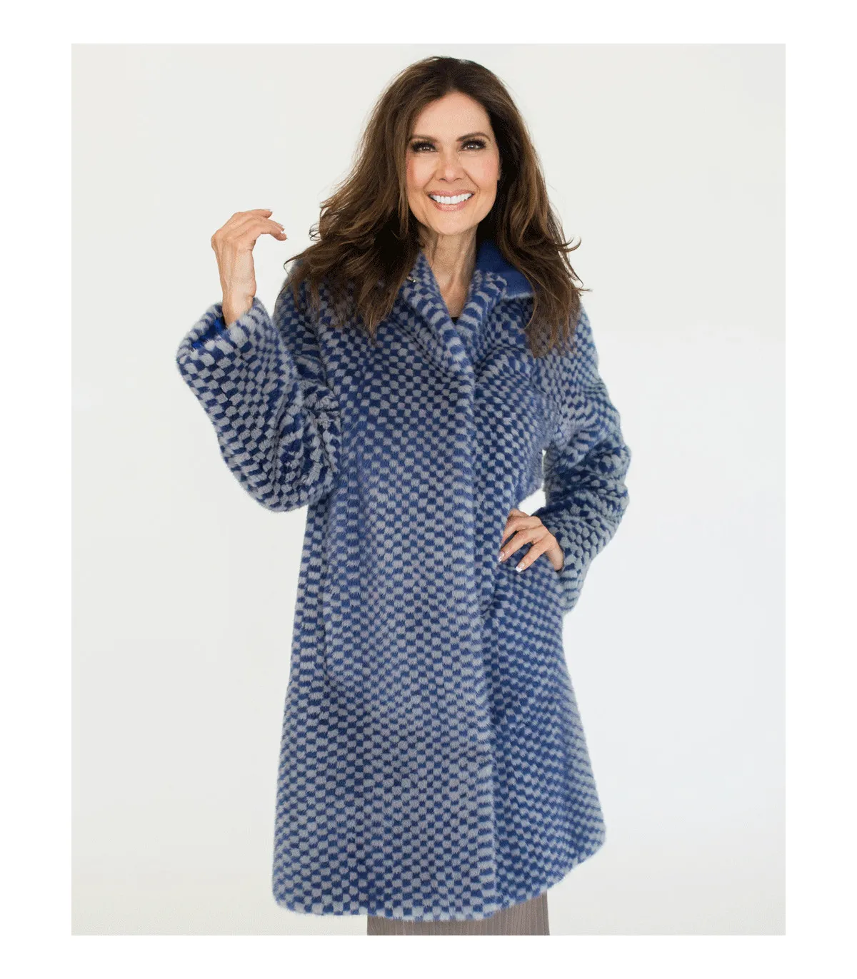 Noah Checkered Mink Fur Coat at FurHatWorld.com