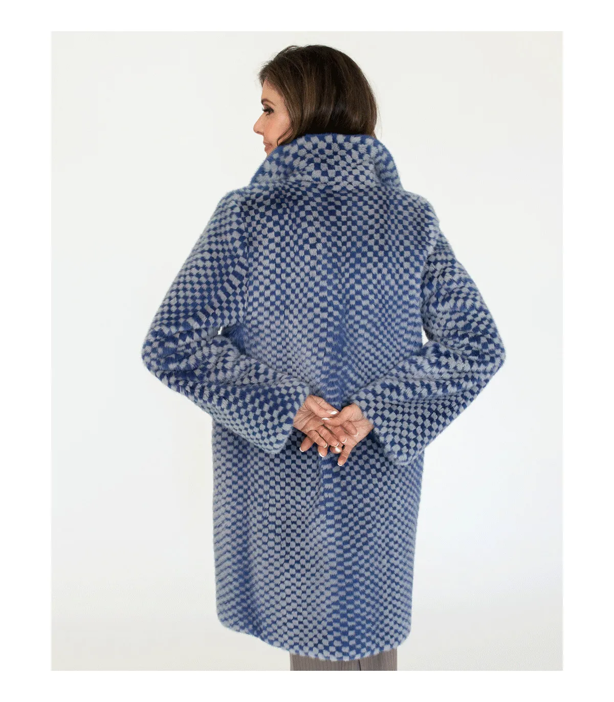 Noah Checkered Mink Fur Coat at FurHatWorld.com