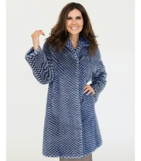 Noah Checkered Mink Fur Coat at FurHatWorld.com