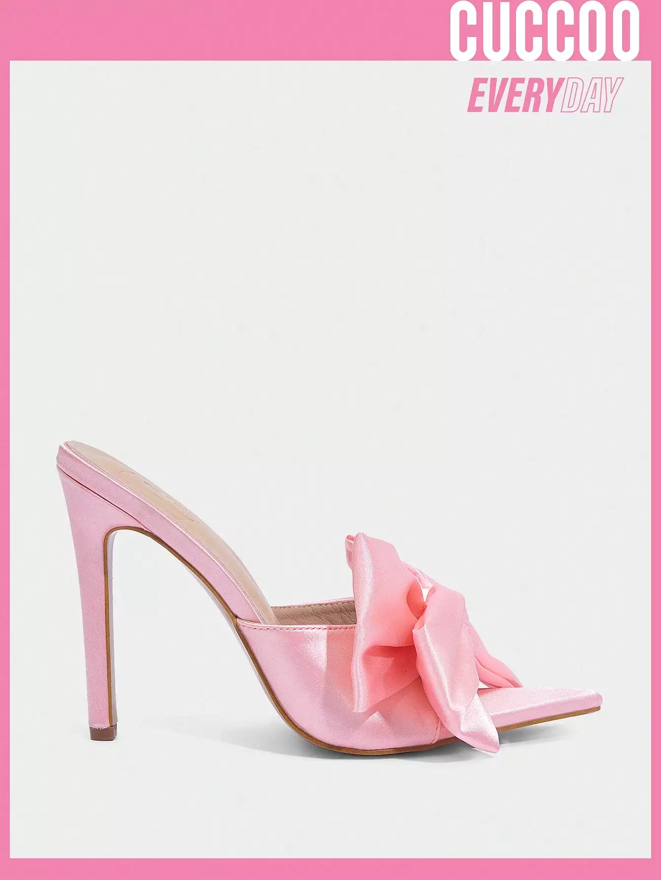 Pink Elegant Bowknot Design Stiletto Woman Shoes High Heel Sandals For Spring And Summer