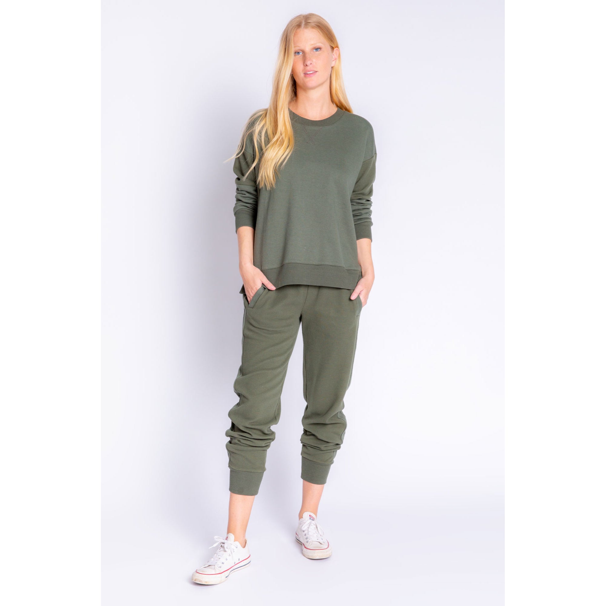 PJ Salvage Women's Midnight Hunter Solid Top - OLIVE