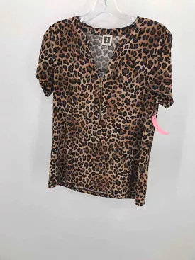 Pre-Owned Anne Klein Tan Size Small Printed Blouse