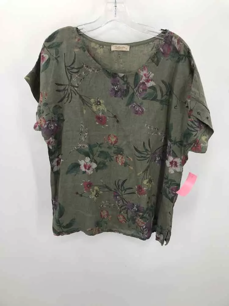 Pre-Owned Bellambia Brown Size Medium Printed Blouse