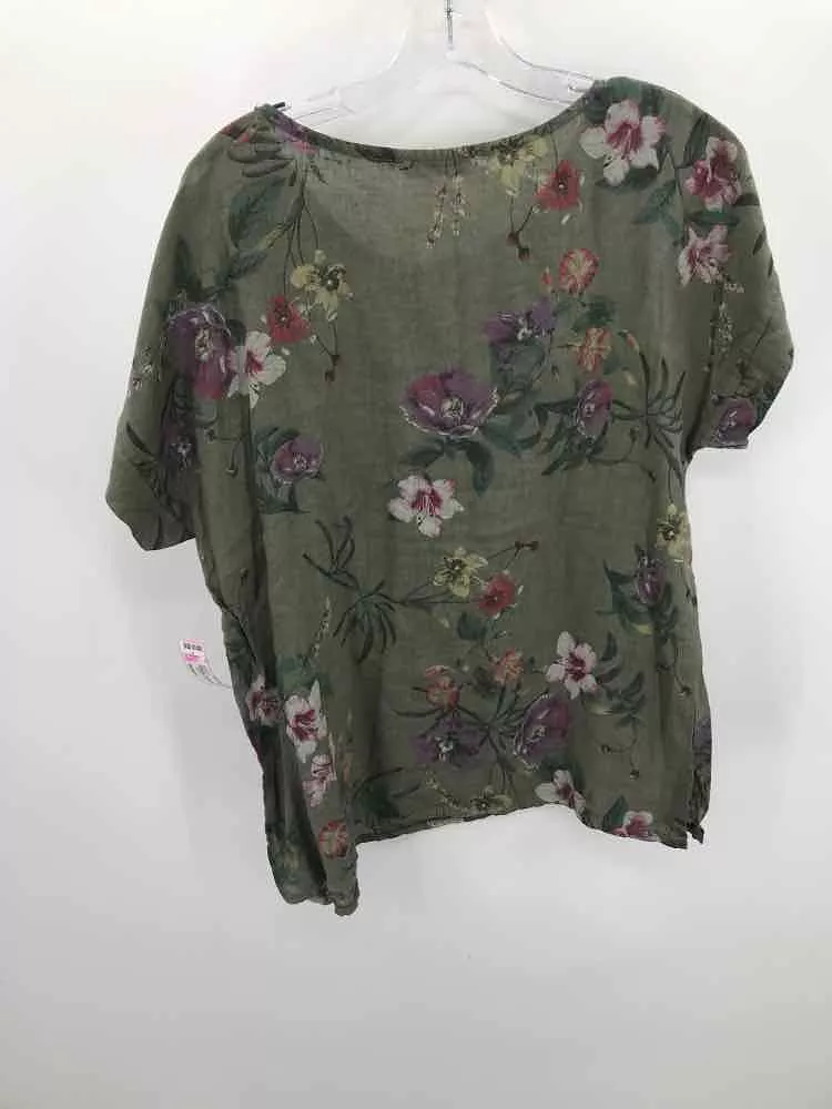 Pre-Owned Bellambia Brown Size Medium Printed Blouse