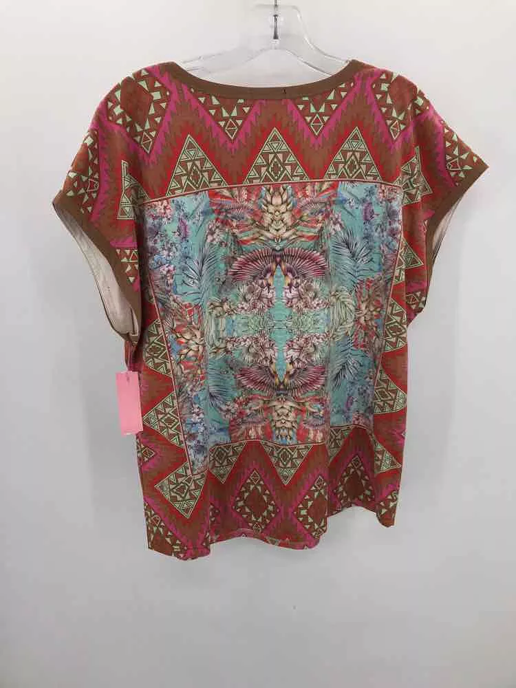 Pre-Owned Custo Barcelona Brown Size Medium Printed Blouse