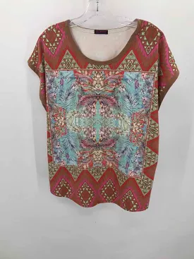 Pre-Owned Custo Barcelona Brown Size Medium Printed Blouse