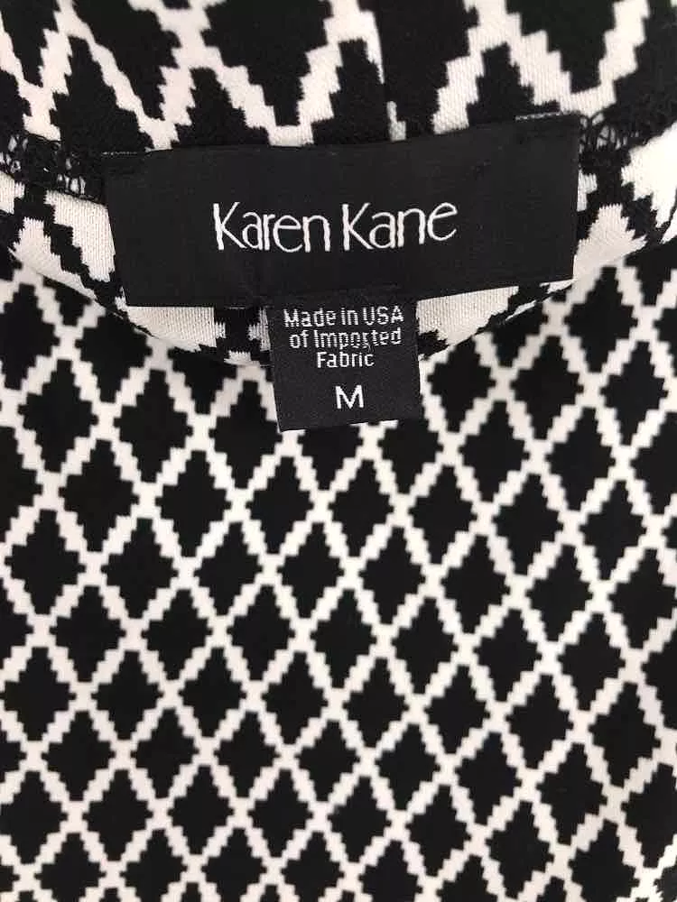 Pre-Owned Karen Kane Black Size Medium Printed Blouse