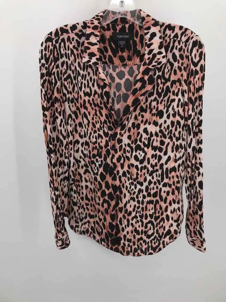 Pre-Owned Karen Kane Black Size Small Printed Blouse